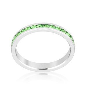 Stackable Peridot Swarovski Crystals Eternity Ring August Birthstone New